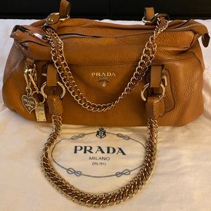 PRADA Rame Vitello Daino Print leather